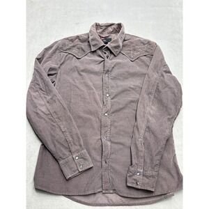 Diesel Men's Corduroy Button-Down Shirt in Mauve Brown